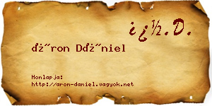 Áron Dániel névjegykártya